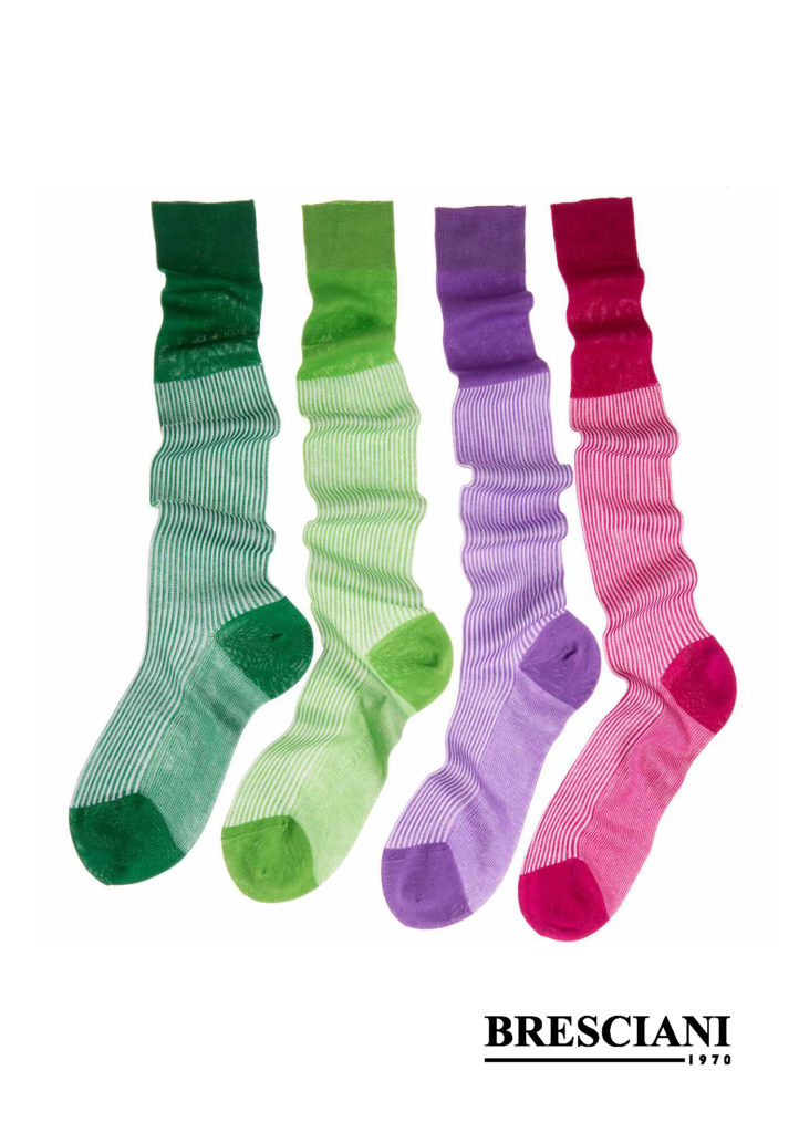 Bresciani calzificio socks styling ribbed colored